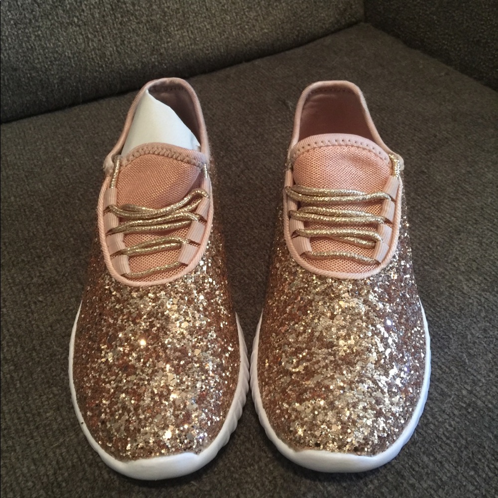 Rose gold glitter shoes